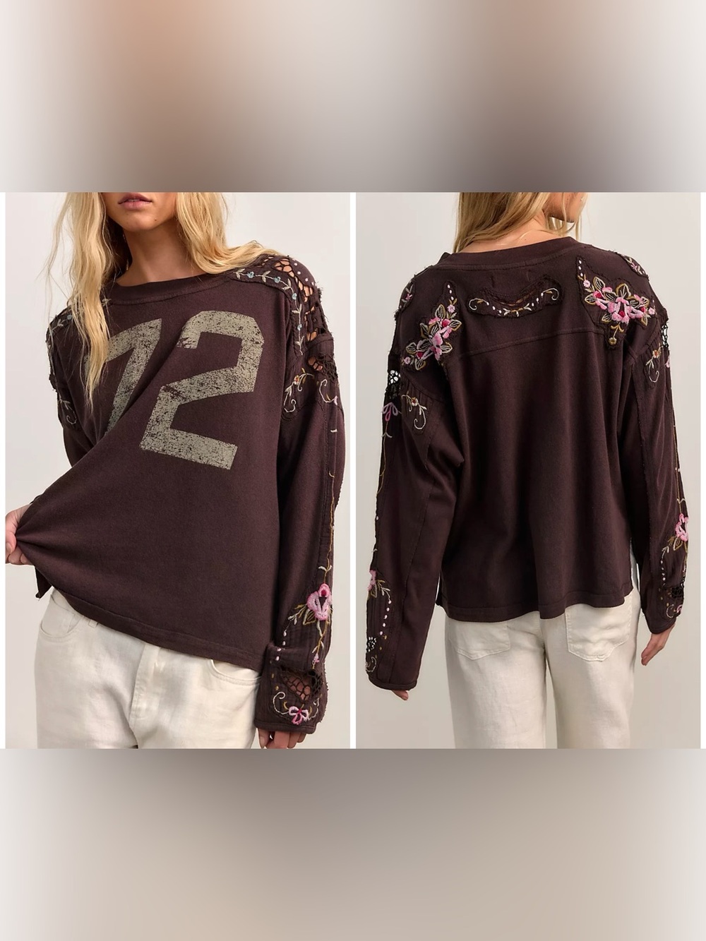 NWT Free People We The Free Lilith Tee - chocolate brown - Medium